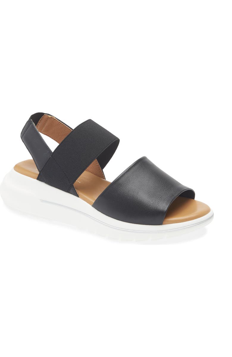 The FLEXX Tuana Platform Wedge Slingback Sandal, Main, color, Black Softy