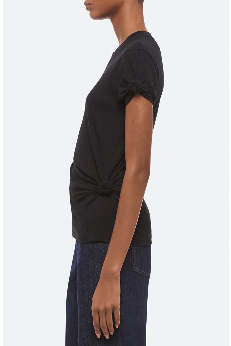Knot Detail Cotton Baby Tee, Alternate, color, BLACK