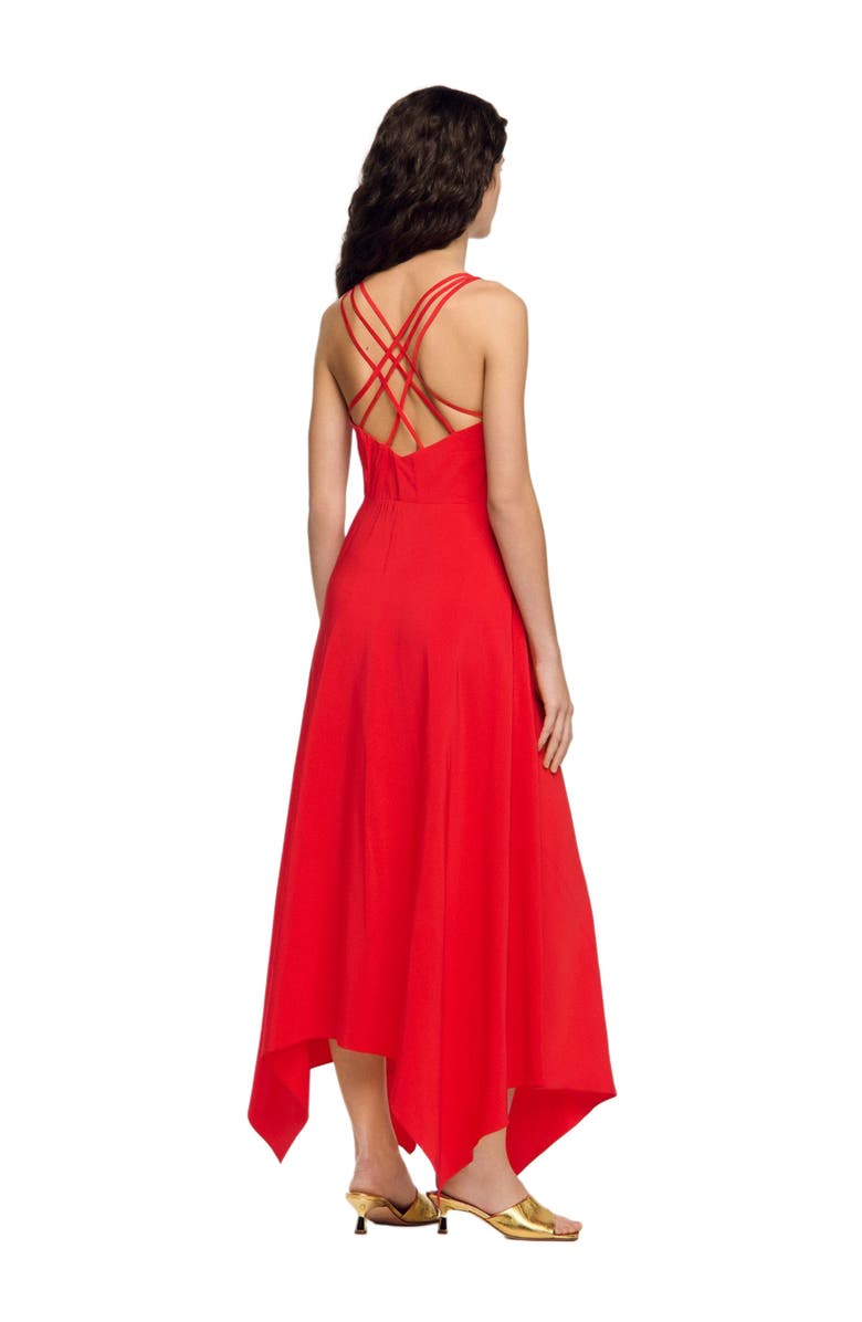 SANDRO Asymmetric maxi dress, Alternate, color, Red