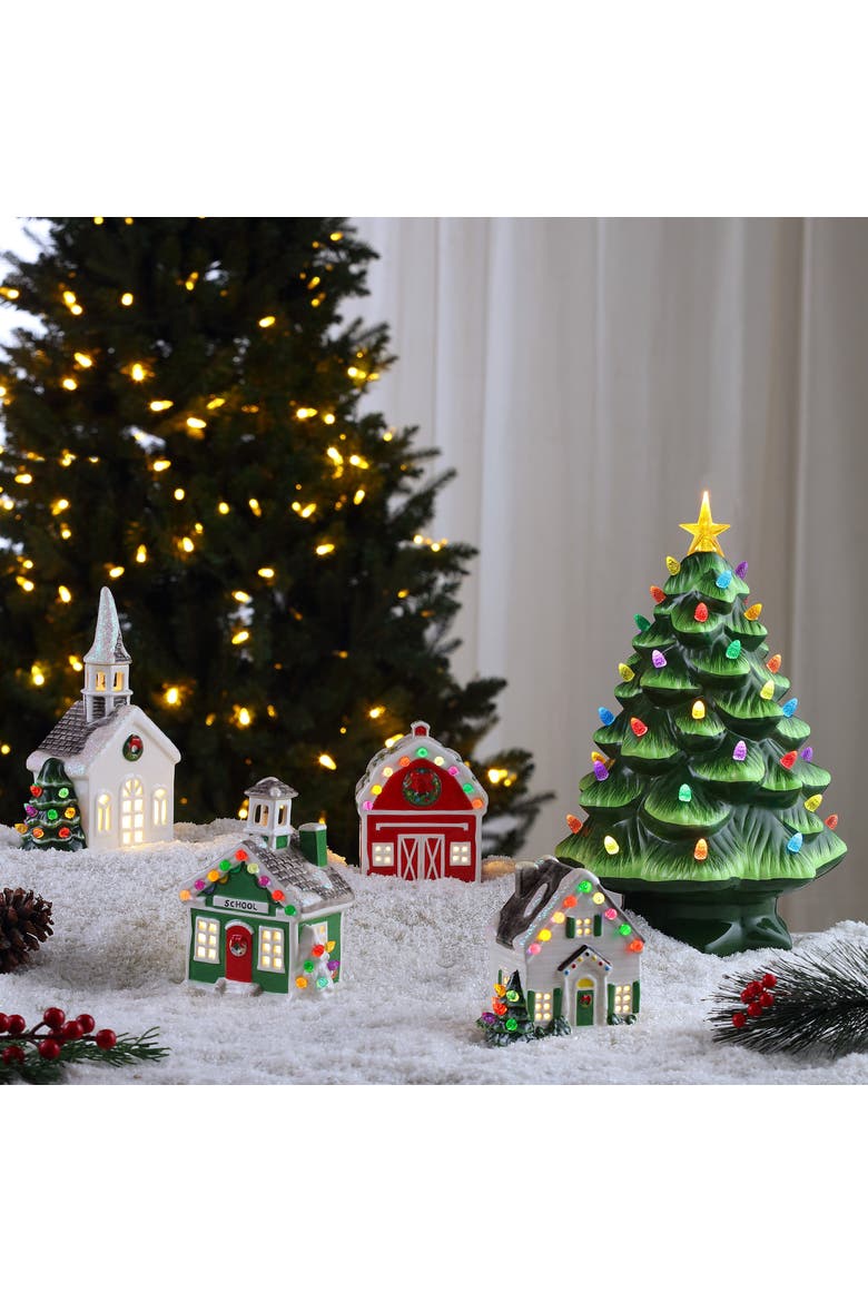 8 in. Nostalgic Ceramic Village - Church, Alternate, color, Multicolor