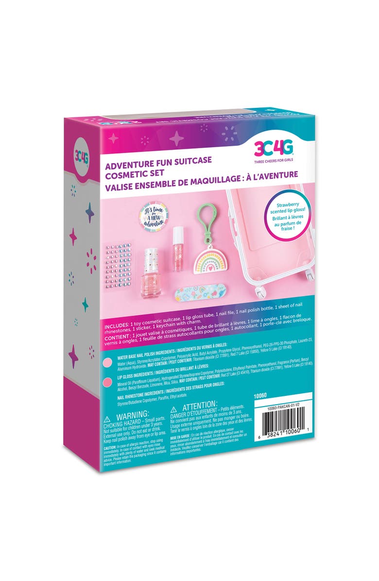 Three Cheers For Girls 3C4G Adventure Fun Suitcase Cosmetic Set, 7 Pieces, Alternate, color, Multicolored