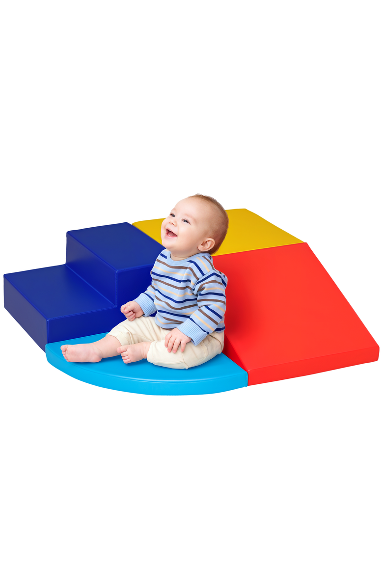 Qaba Foam Play Set for Toddlers, Easy-to-clean Soft & Safe Climbing Set, Main, color, Multicolor