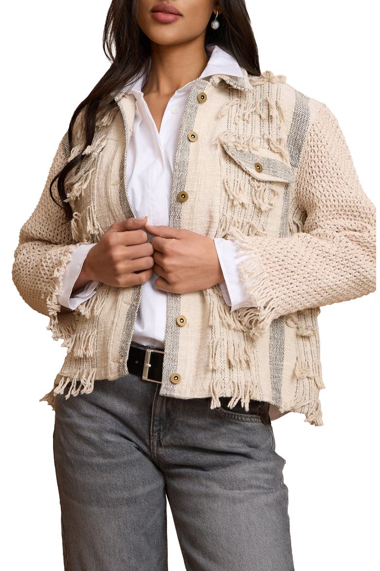 Fringe Cotton Topper, Main, color, IVORY