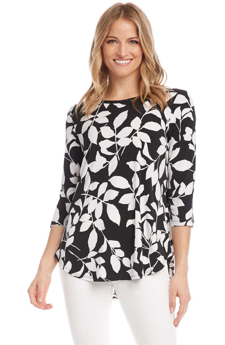 Karen Kane Leaf Shadows Shirttail Top, Alternate, color,