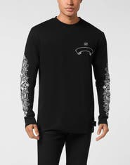 PHILIPP PLEIN Long Sleeve T-Shirt Chrome Crest Men