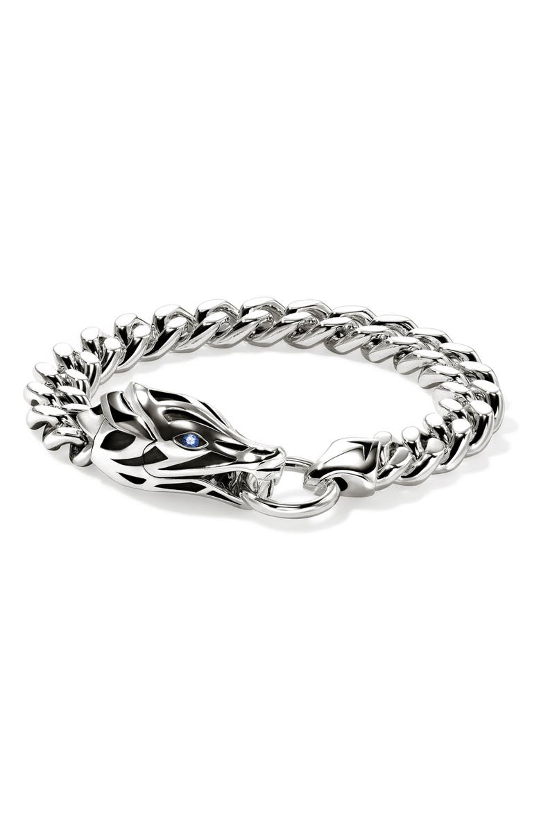 John Hardy Naga Bracelet, Sterling Silver, Blue Sapphire, 11mm, Main, color, 
