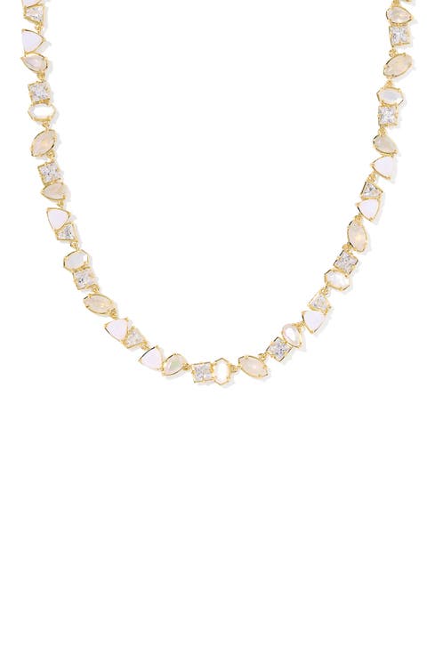 Isabelle Crystal & Mother of Pearl Tennis Necklace