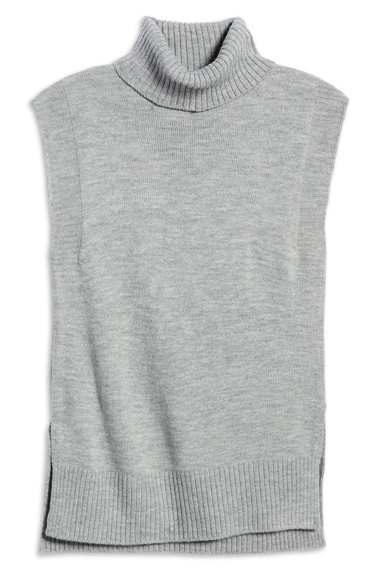 Ariana Turtleneck Vest, Alternate, color, HEATHER GREY