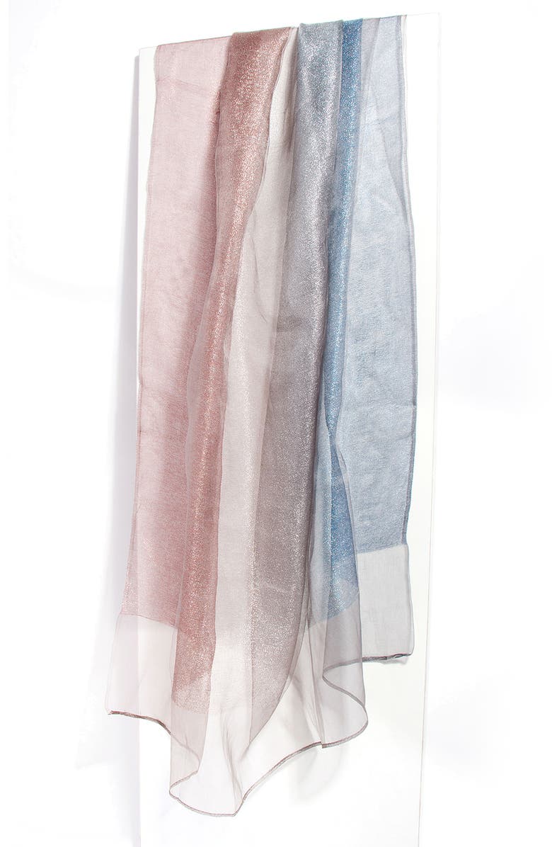 SAACHI Ombré Shimmer Silk Scarf, Alternate, color, Pink