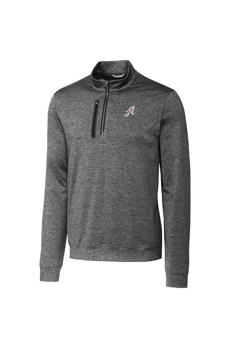 Men's Cutter & Buck  Gray Reno Aces Big & Tall Stealth Heathered Quarter-Zip Pullover Top, Alternate, color, Gray