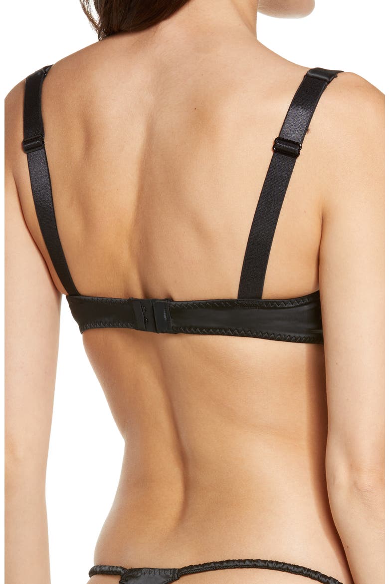Satin Underwire Bra, Alternate, color, ONYX