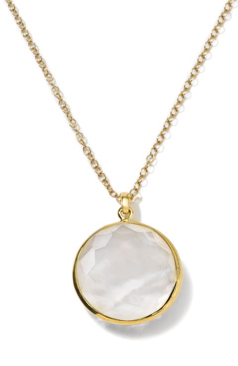 Diamond and Pearl Medium Pendant Necklace
