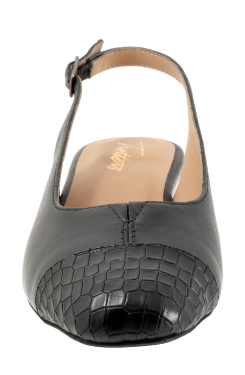 Trotters Dea Slingback Cap Toe Wedge Pump In Black