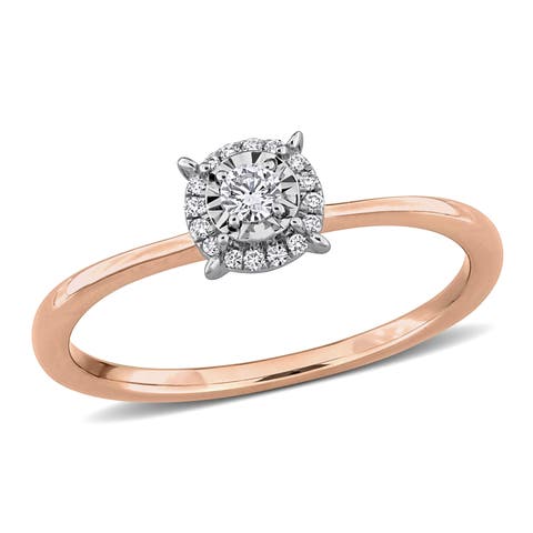 Lab-Grown Diamond Halo Ring 18k Two-Tone