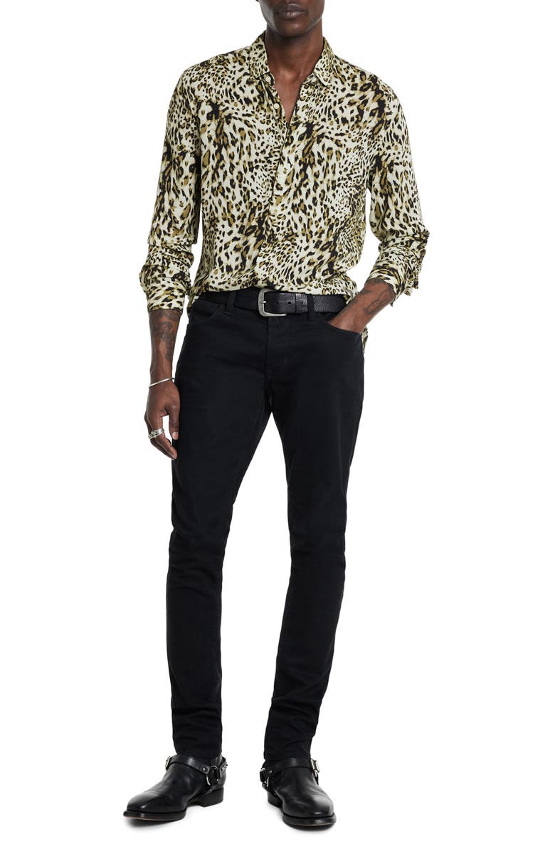 John Varvatos Rodney Leopard Print Button-Up Shirt, Alternate, color,