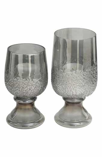 VIVIAN LUNE HOME Set of 2 Modern Glass Candleholders