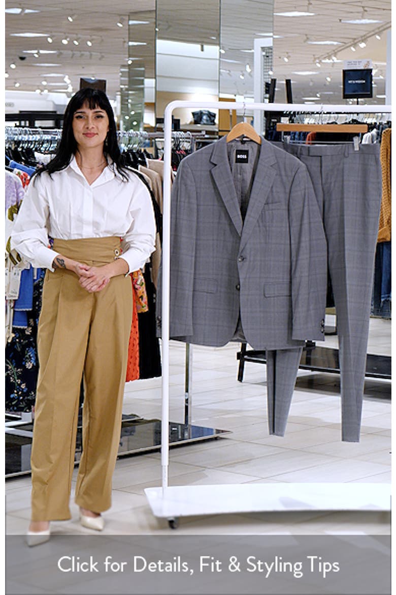Huge Slim Fit Brown Windowpane Check Virgin Wool Suit video
