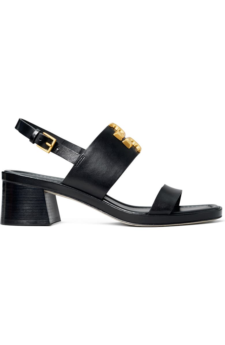 Tory Burch Eleanor Slingback Sandal, Alternate, color, Perfect Black / Gold