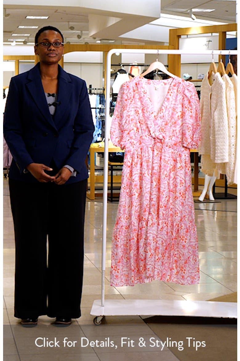 Floral Twist Front Midi Dress video