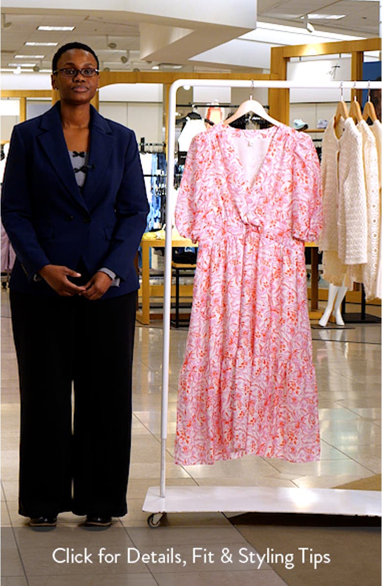 Floral Twist Front Midi Dress, sales video thumbnail