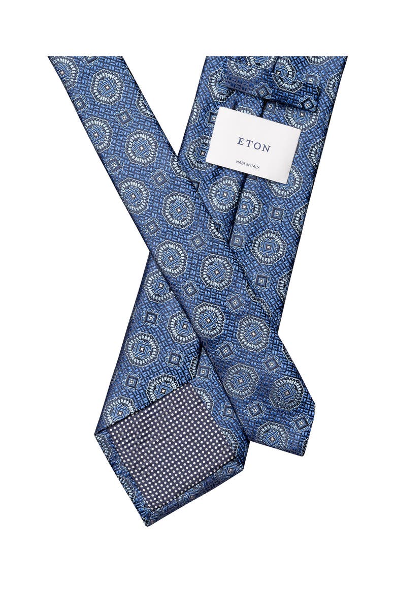 Eton Medallion Silk Tie, Alternate, color, Navy