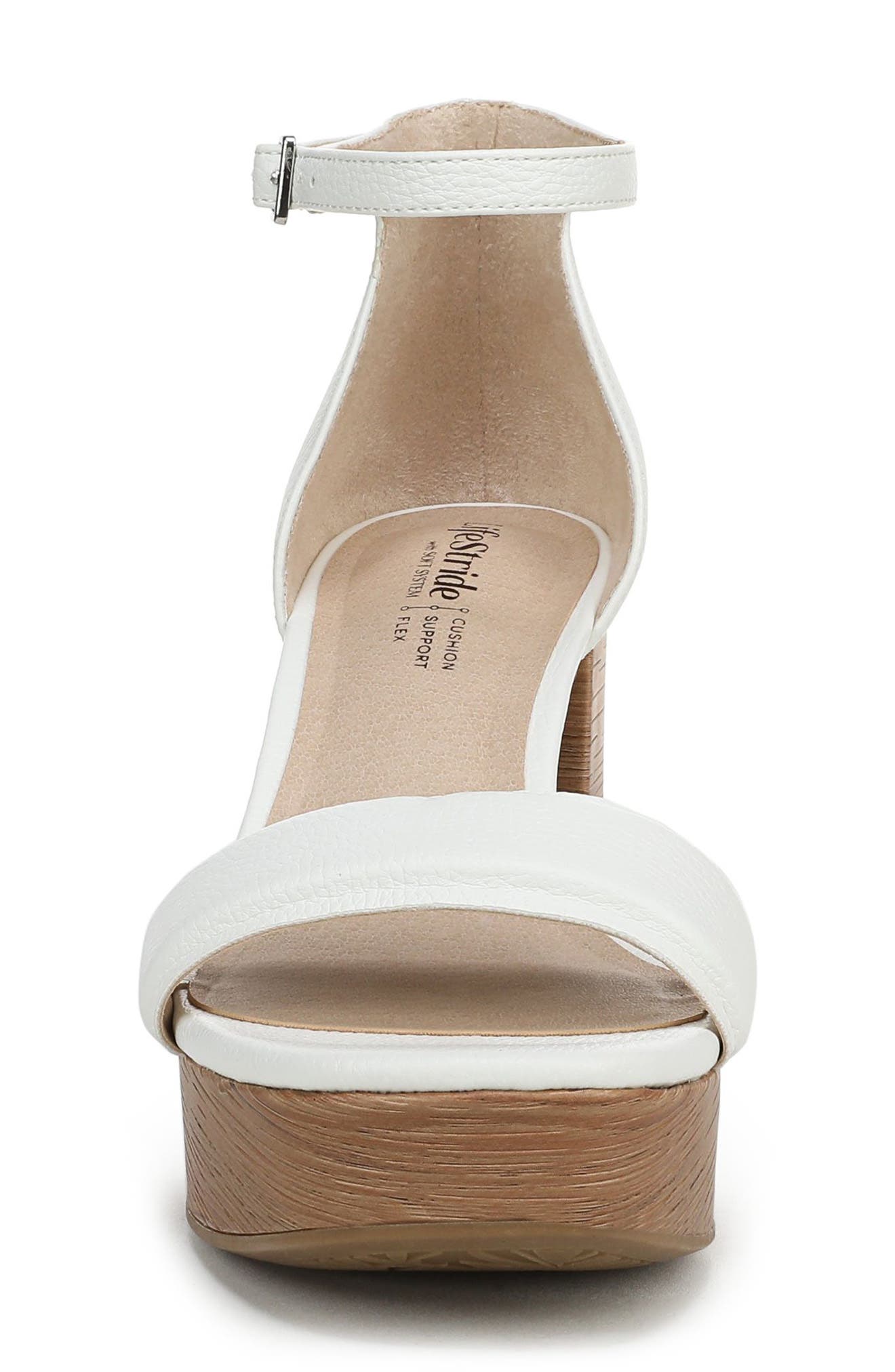 LifeStride Ashland Ankle Strap Platform Sandal, Alternate, color, White