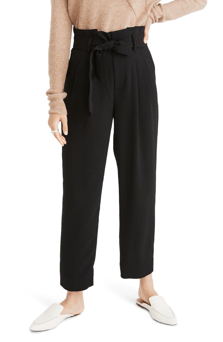 Madewell Drapey Paperbag Waist Pants, Main, color, 