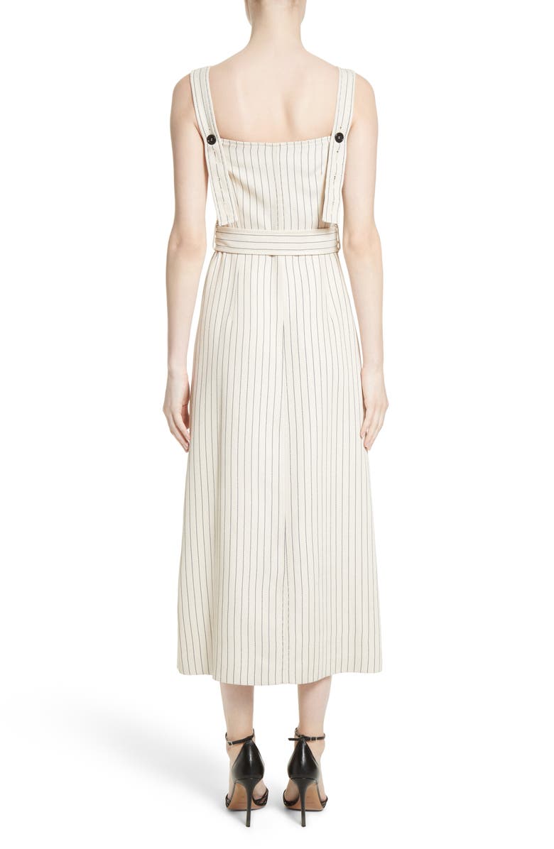 Altuzarra Audrey Button Detail Pinstripe Dress, Alternate, color, 