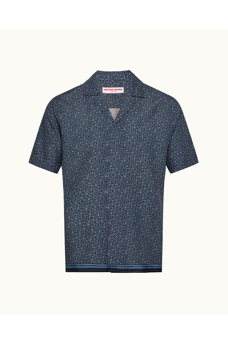 Maitan Silk Relaxed-Fit Shirt, Alternate, color, NIGHT IRIS