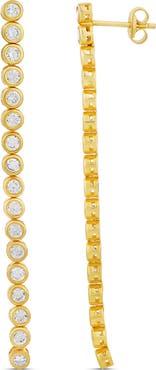 SHYMI Round Bezel Set Drop Earrings