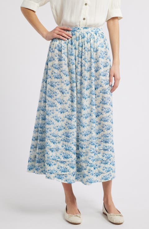 Marcie Floral Organic Cotton Maxi Skirt