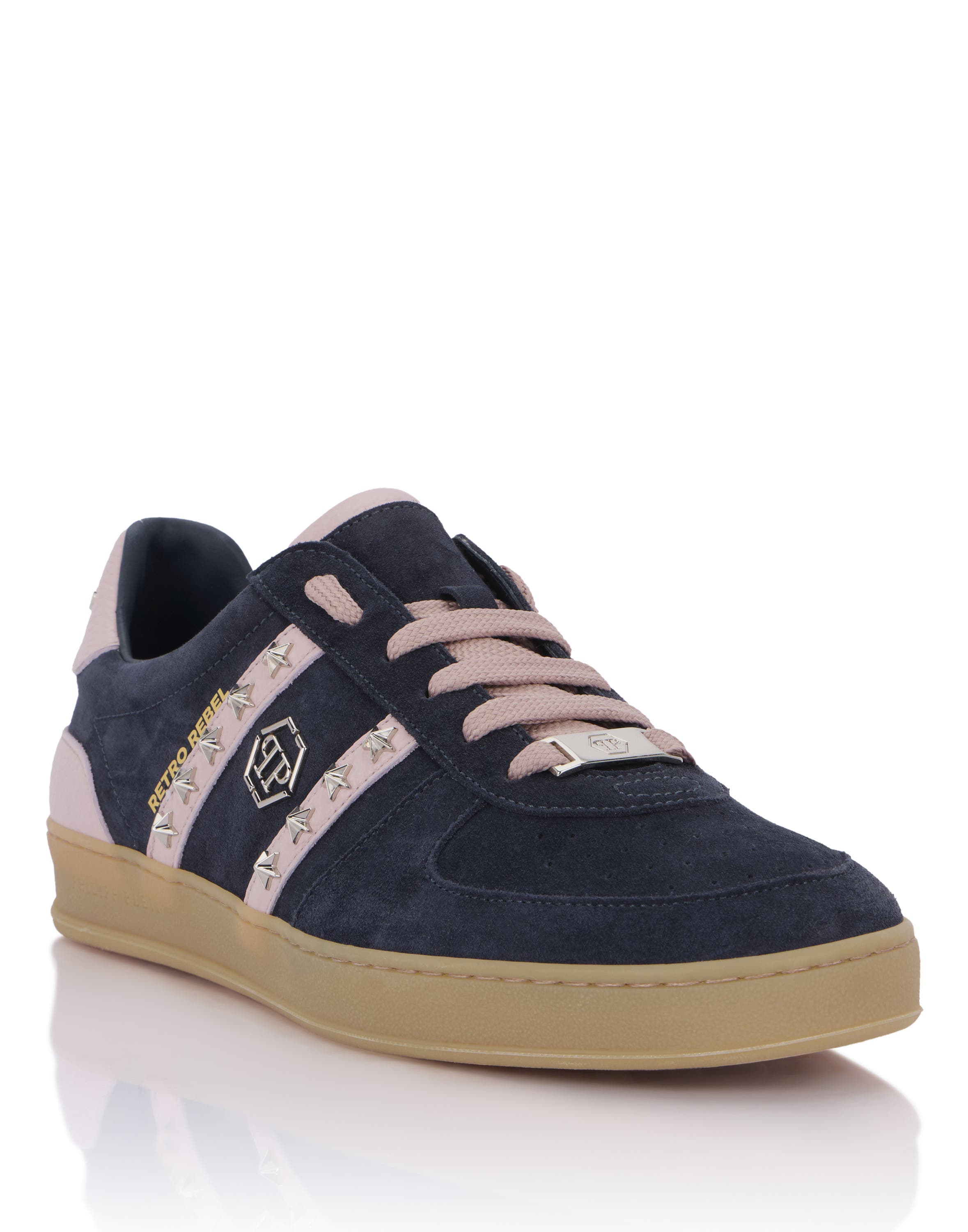 Low-Top Sneakers Retro Rebel Leather Unisex, Main, color, darkblue