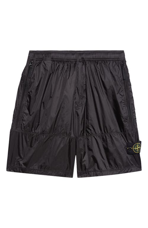 Stone Island Loose-wide-leg Bermuda Shorts With Elasticated Waistband In Gray