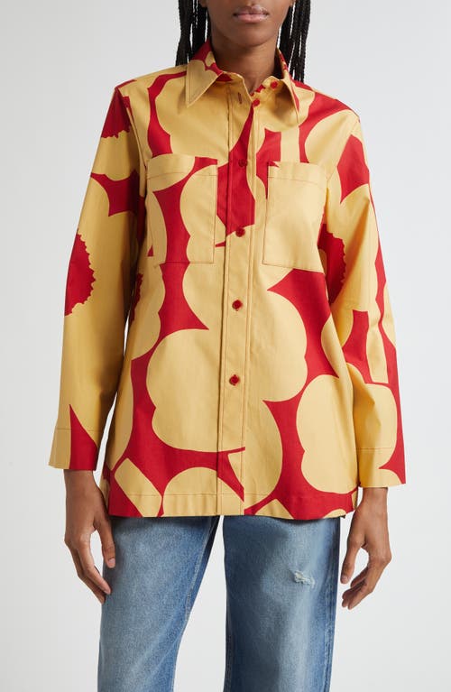 Marimekko Maaria Unikko Floral Twill Shirt In Multi