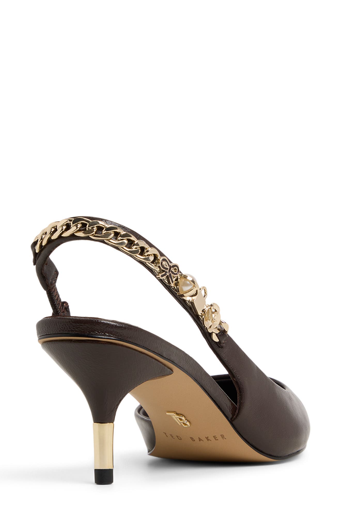 Ted Baker London Esme Pointed Toe Slingback Pump, Alternate, color, Dark Brown