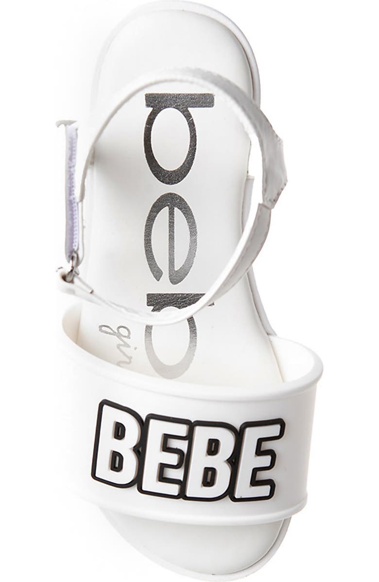 bebe Kids' Logo Sandal, Alternate, color, White