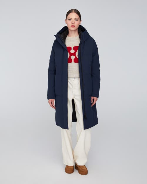 Quartz Co. Ines | Hooded Down Winter Jacket In True Navy
