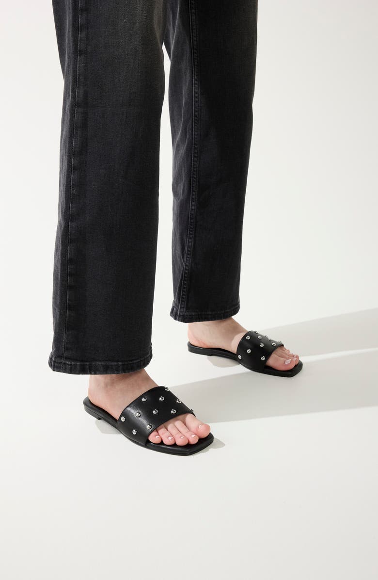 Yosi Samra Harley Studded Slide Sandal, Alternate, color, Black