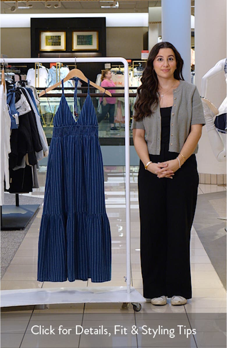 Lucky Stripe Halter Maxi Dress, sales video thumbnail