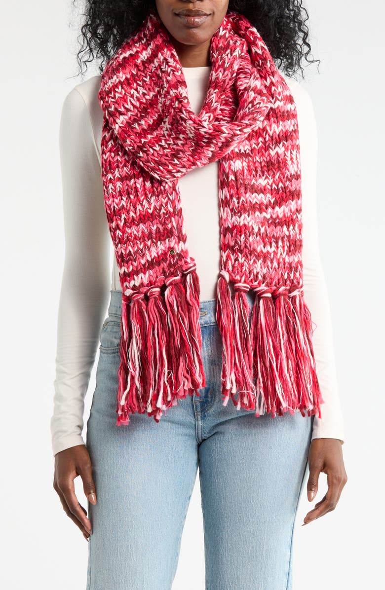 Kate Spade New York space dye marl scarf, Main, color, Pink/ Red