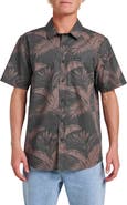 Quiksilver Kahnu Classic Fit Leaf Print Short Sleeve Button-Up Shirt