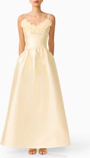 Elliatt Ruffle Sateen Fit & Flare Gown