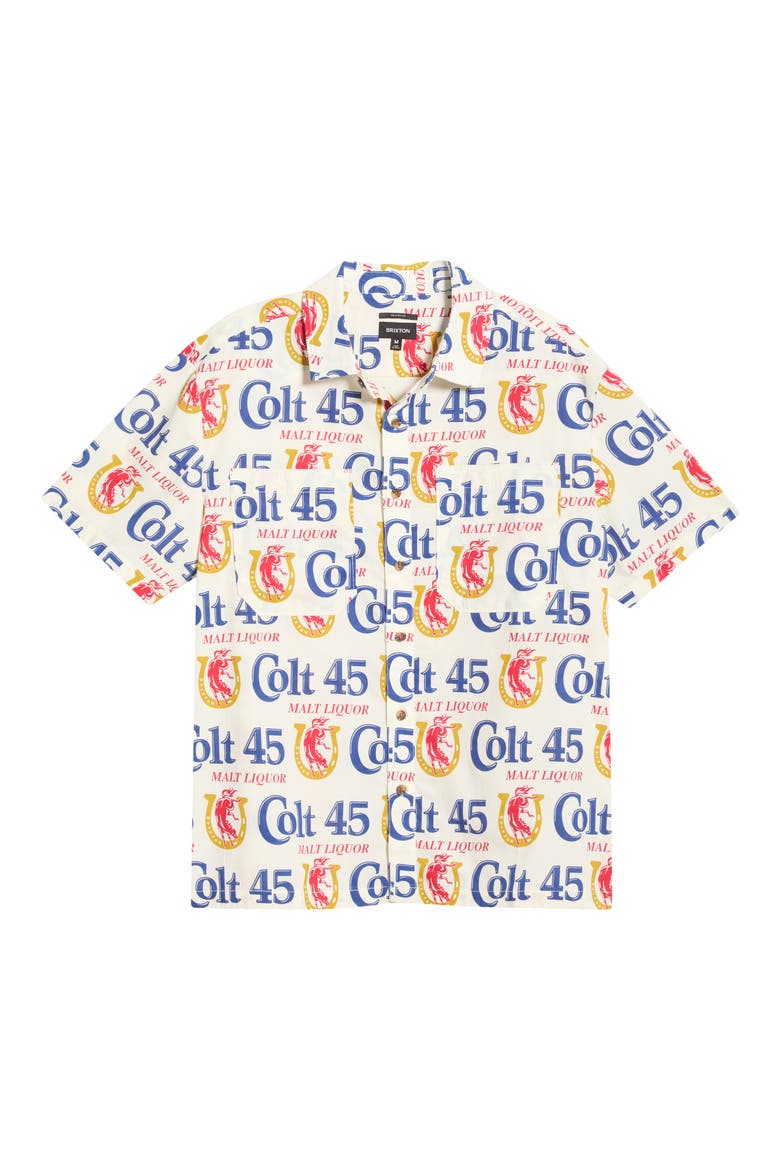 x Colt 45 Print Button-Up Shirt, Alternate, color, WHITE MULTI