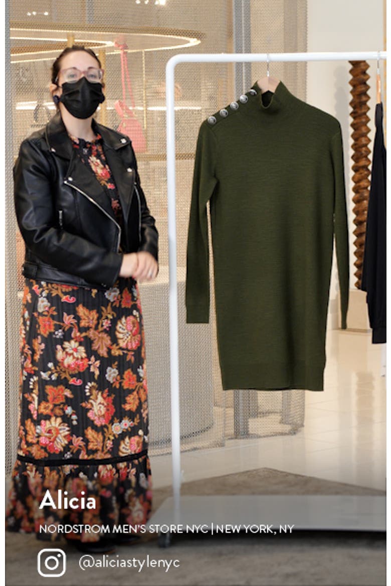 Banner Turtleneck Sweater Dress video