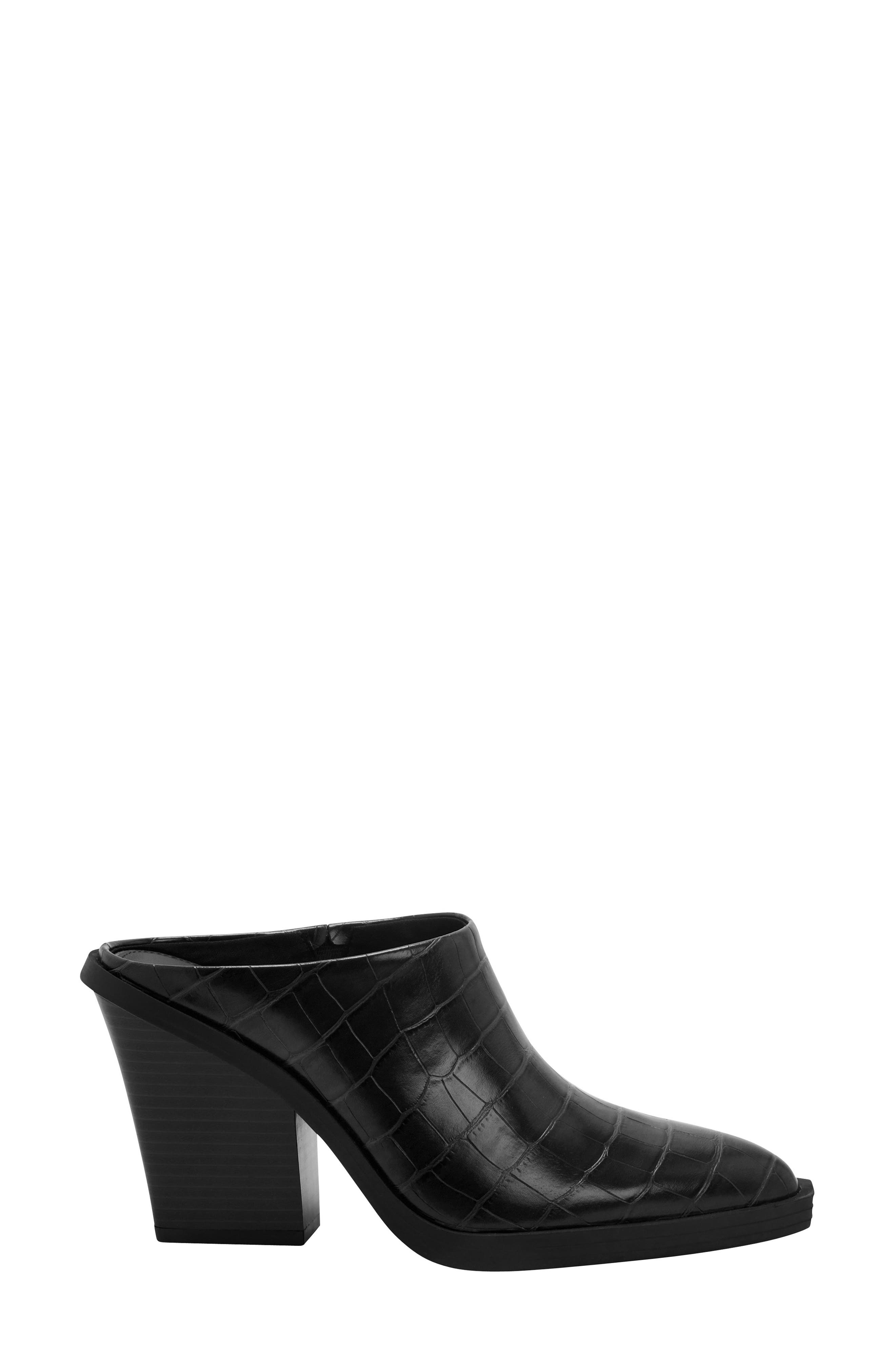 Citygurl Croc Embossed Mule, Alternate, color, BLACK