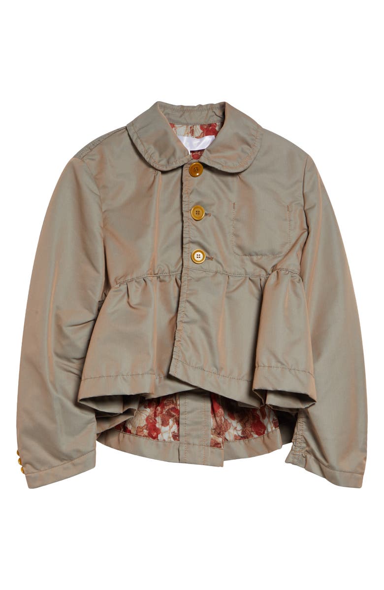 Tao Comme des Garçons Twill Peplum Jacket, Main, color, Beige X C Pattern