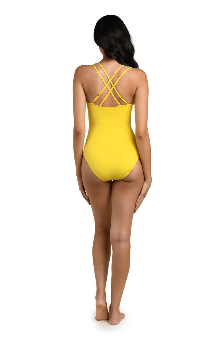 Lace-Up Underwire One-Piece Swimsuit, Alternate, color, SOLEIL