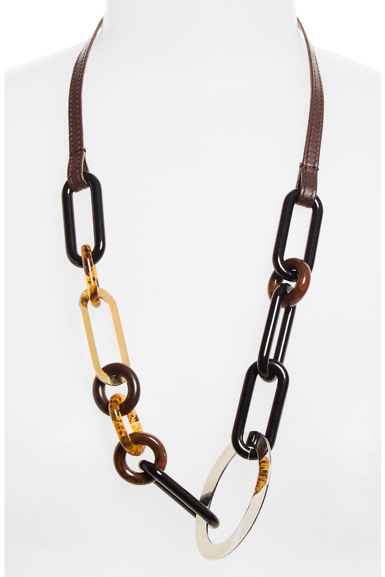 Multi-Material Chain Necklace, Alternate, color, MULTICOLOR