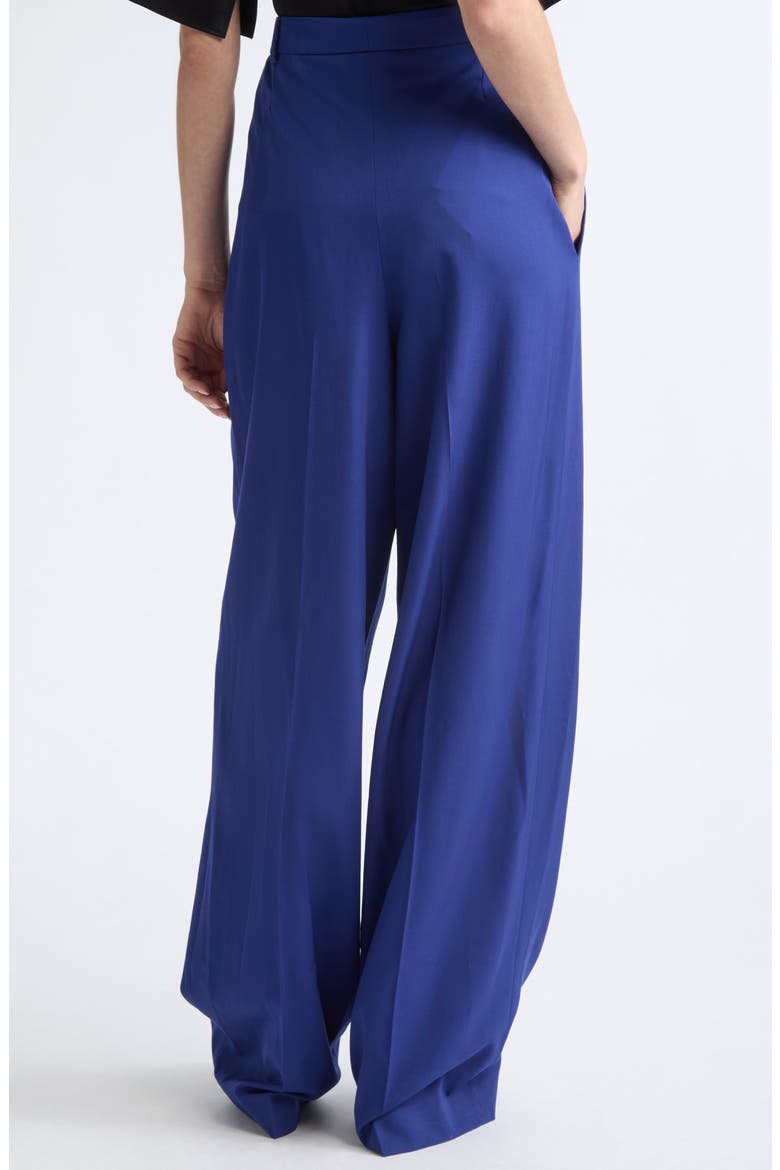 High Waist Pleated Wool Pants, Alternate, color, INDIGO