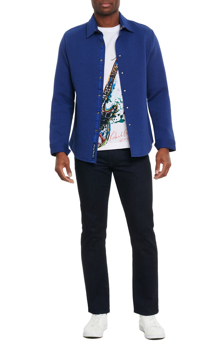 Robert Graham Elbridge Solid Twill Stretch Shirt Jacket, Alternate, color, 